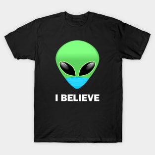 Alien I Believe Face Mask T-Shirt